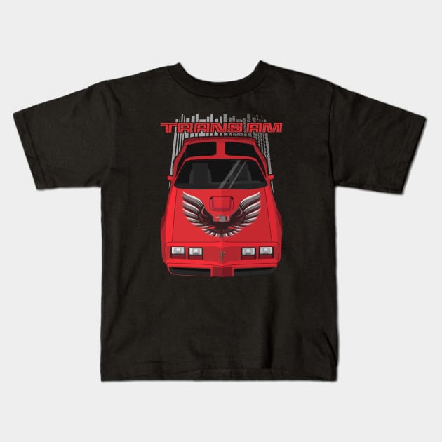 Custom Firebird Trans Am T-top Red Kids T-Shirt by V8social